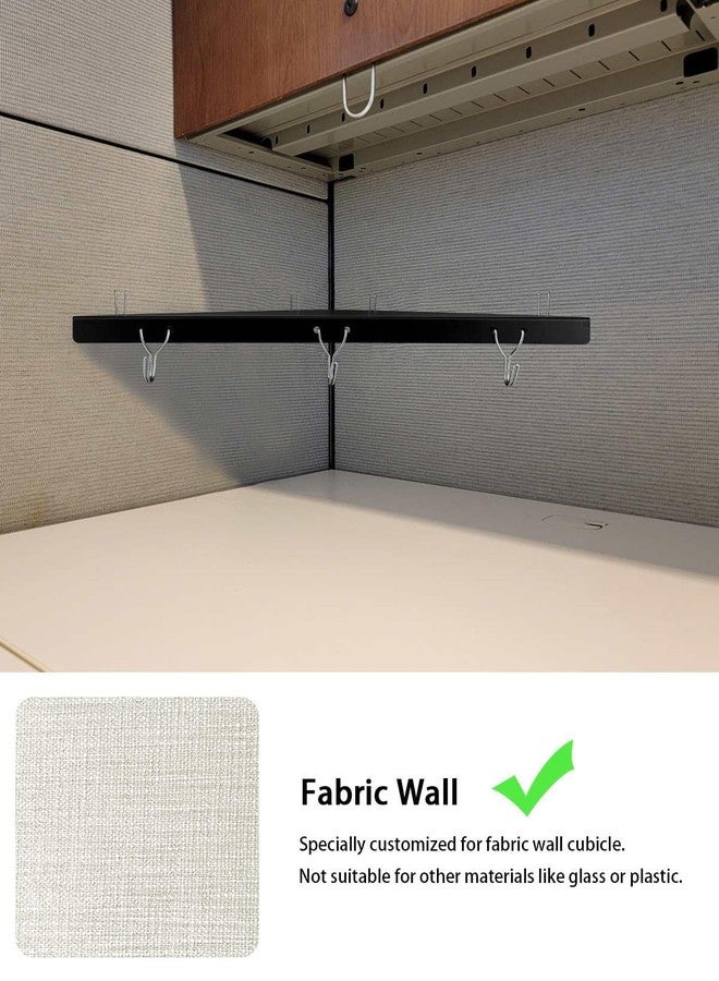 FEYRUN Metal Cubicle Corner Shelf with 3 Hooks for Office Fabric Walls, Hanging Organizer Shelves for Keys and Office Supplies, Space Saving Black Storage Shelf (1 Pack) - Image 4